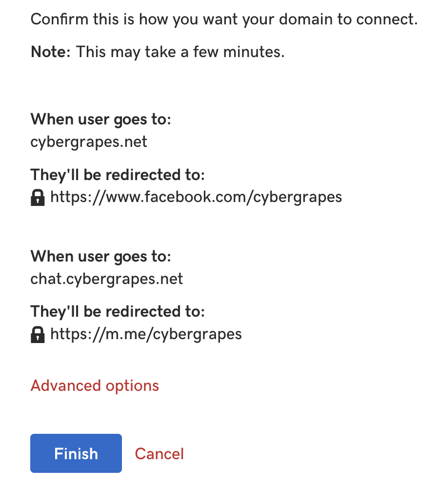 Domain Confirm Connection