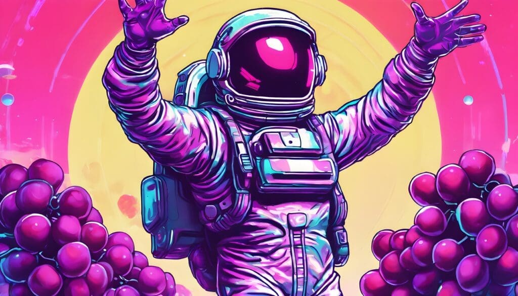 Astronaut spreading arms wide 3