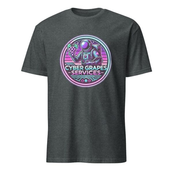 Cyber Grapes | Neon Punk Astronaut Logo T-Shirt | Unisex Basic Softstyle | Gildan 64000