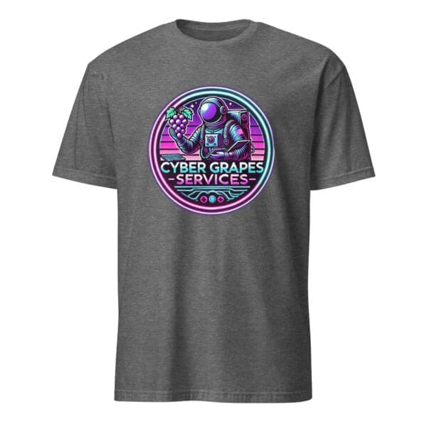 Cyber Grapes | Neon Punk Astronaut Logo T-Shirt | Unisex Basic Softstyle | Gildan 64000 - Image 9