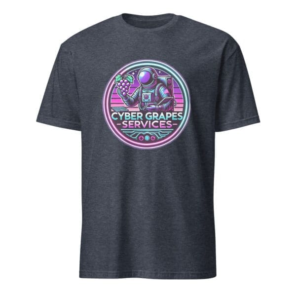 Cyber Grapes | Neon Punk Astronaut Logo T-Shirt | Unisex Basic Softstyle | Gildan 64000 - Image 5