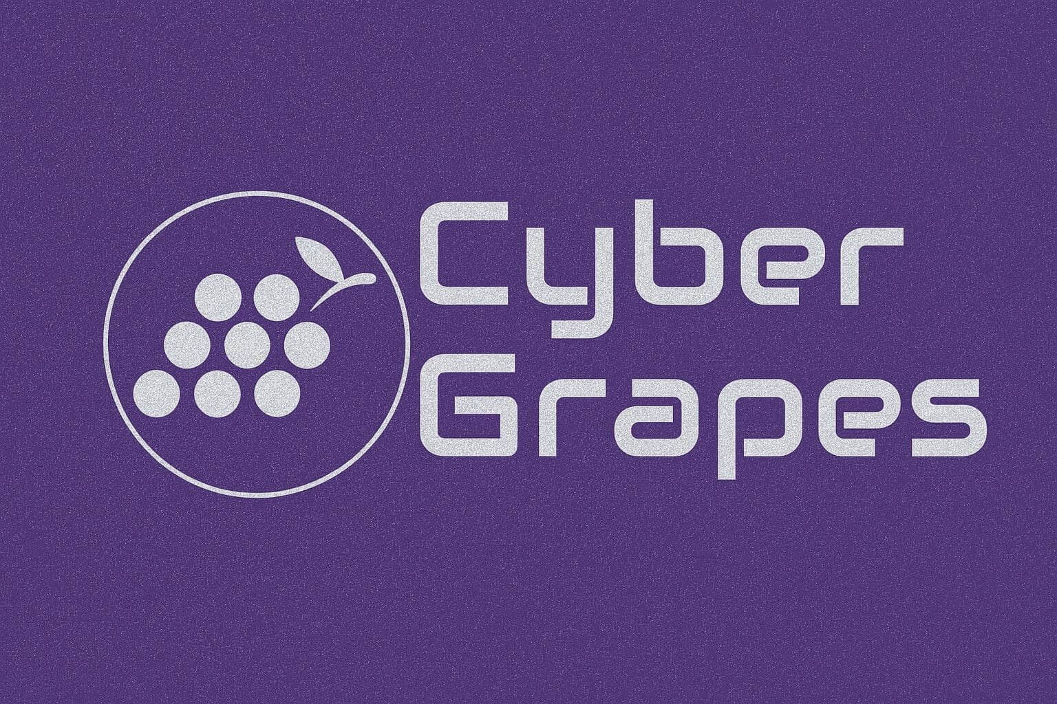Cyber Grapes Services Logo with Purple Background with Shimmer